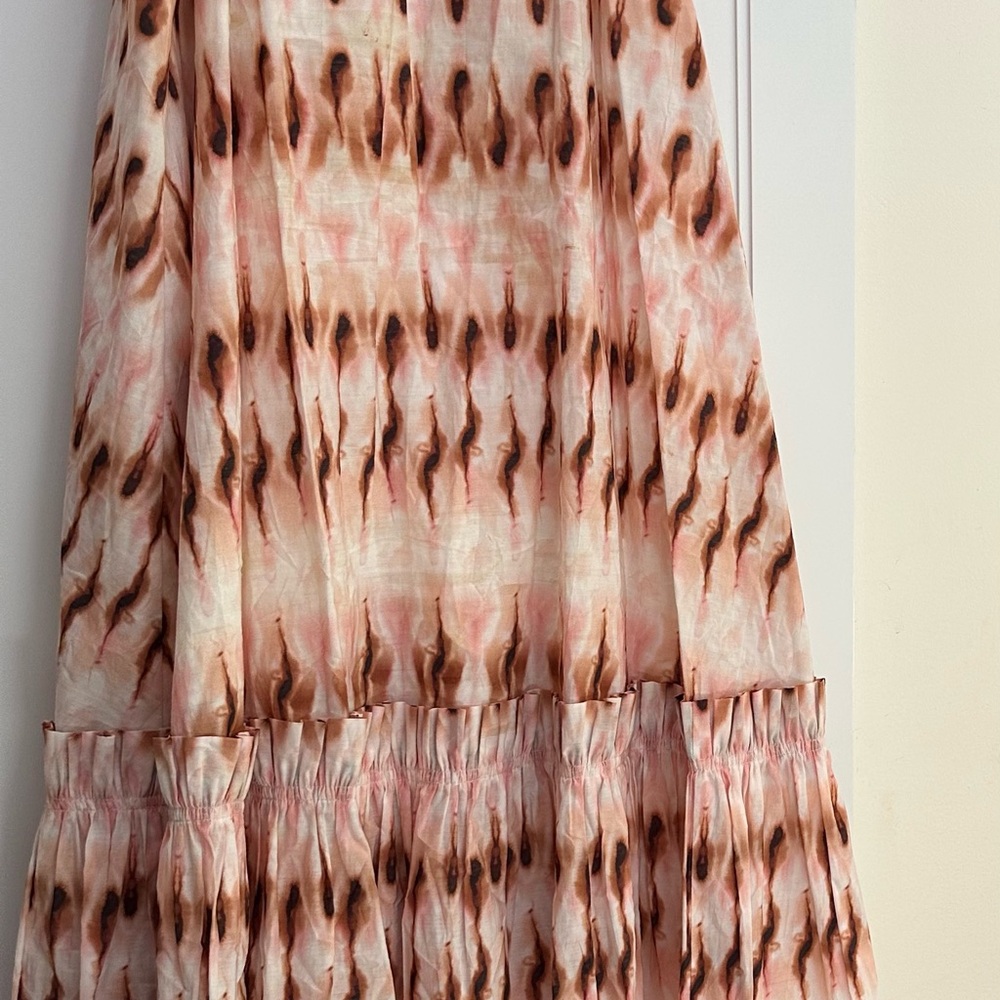 A.L.C. Pink and Brown Tie-Dye A-Line Dress